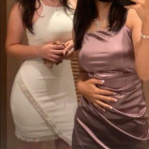 WHITE AND SILVER FORMAL DRESS
